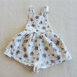 Cotton On Kids floral overalls romper size 3